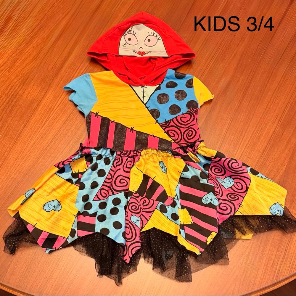 KIDS 3/4 Nightmare Before Christmas Dress with Hood